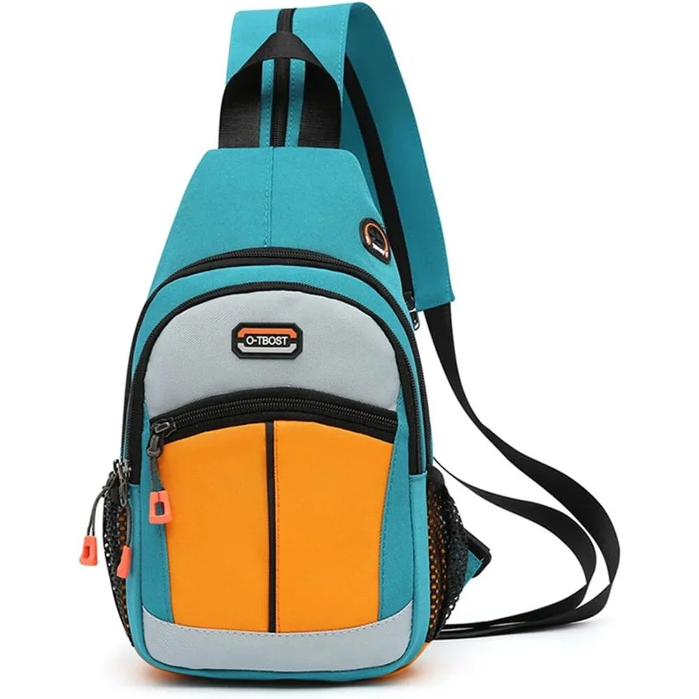 Teal and Orange Crossbody Bag - Picture 1 of 7